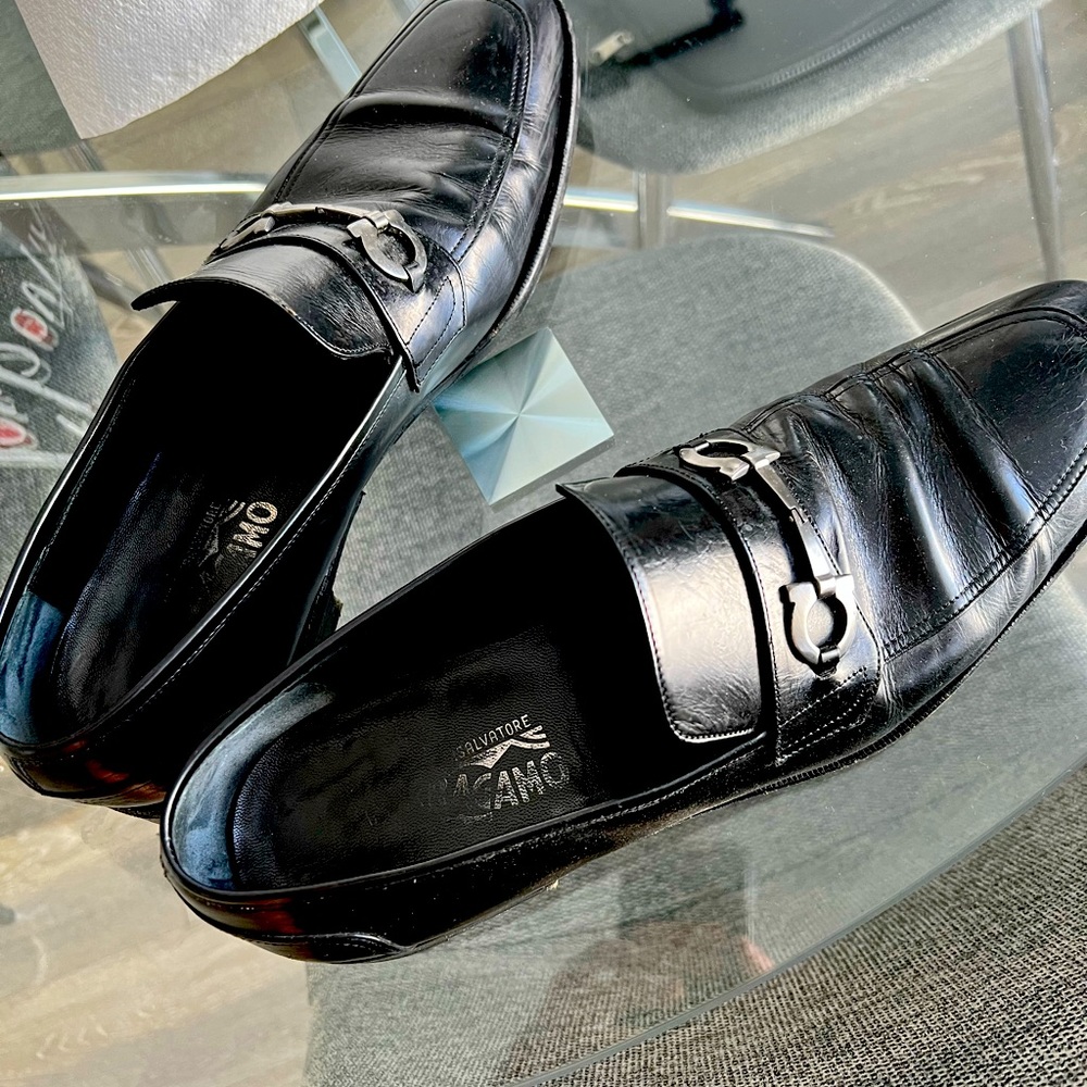 Size 10 Ferragamo Black loafer . Lovely shoe but got a new pair for my bday.